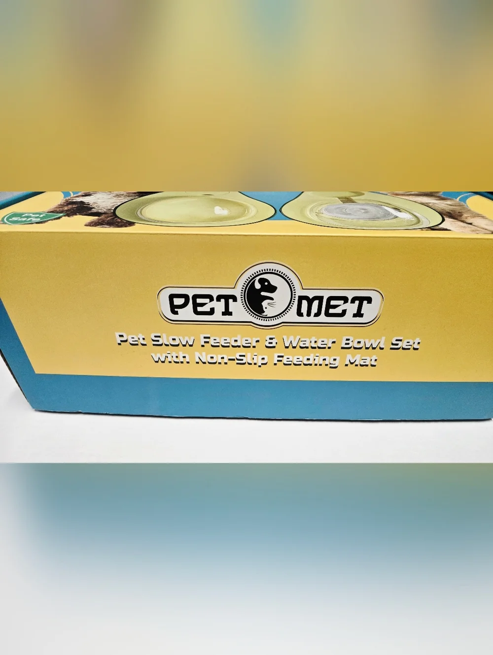 Pet Slow Feeder & Water Bowl Set Avocado Design Non Slip Mat Dog Cat Feeding Set